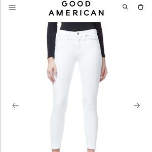 NWT Good American good legs crop white  jeans 6